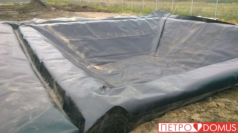 Готовый пожарный водоём из геомембраны HDPE