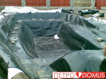 Монтаж водоёма из геомембраны HDPE