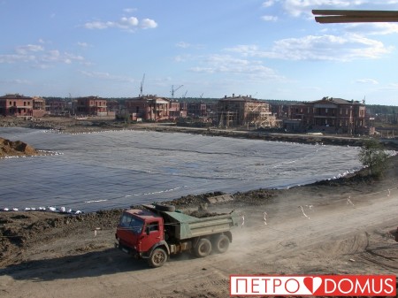 Монтаж водоёма из геомембраны HDPE