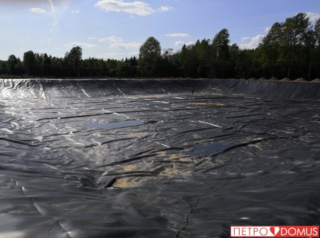 Готовая лагуна, навозохранилище из геомембраны HDPE