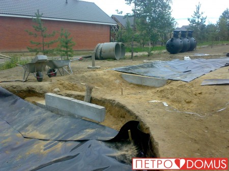 Монтаж водоёма из геомембраны HDPE