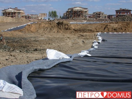 Монтаж водоёма из геомембраны HDPE