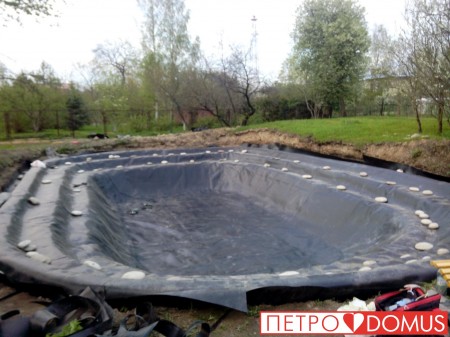 Монтаж водоёма из геомембраны HDPE