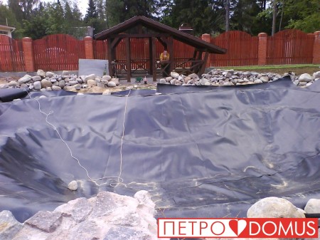 Монтаж водоёма из геомембраны HDPE