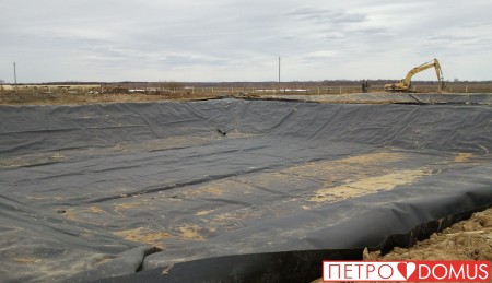 Готовый двойной пожарный водоём из геомембраны HDPE