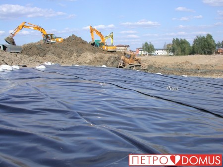 Монтаж водоёма из геомембраны HDPE